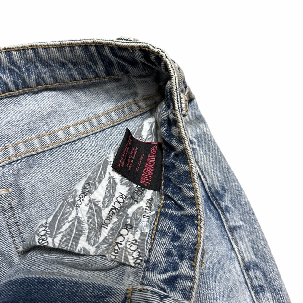 Women’s Y2K Rock & Roll Light Wash Flare High Rise Denim Jeans Size 27x32 - Picture 7 of 8